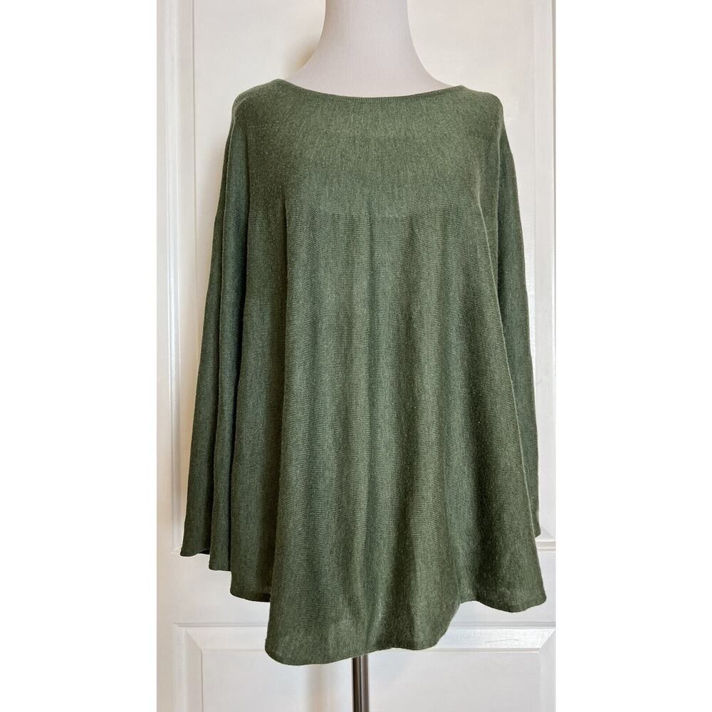 $99 ECHO Poncho Cape Sweater Designer Bloomingdale's Knit Top Jacket Layer OS M